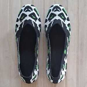 Frank Mully Knit Ballet Flats Slip On Lightweight Comfort Flats Stylish Print